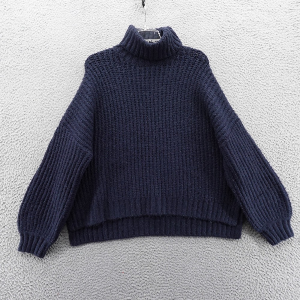Splendid Womens Navy Blue Shaker Rib Turtleneck Sweater Size XS NEW